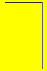 A blue rectangle on a yellow background